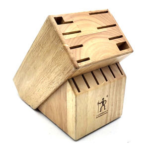 JA HENCKELS Wood Knife Block 14 Slot Kitchen Block Only 8.5x9.5x5.5"